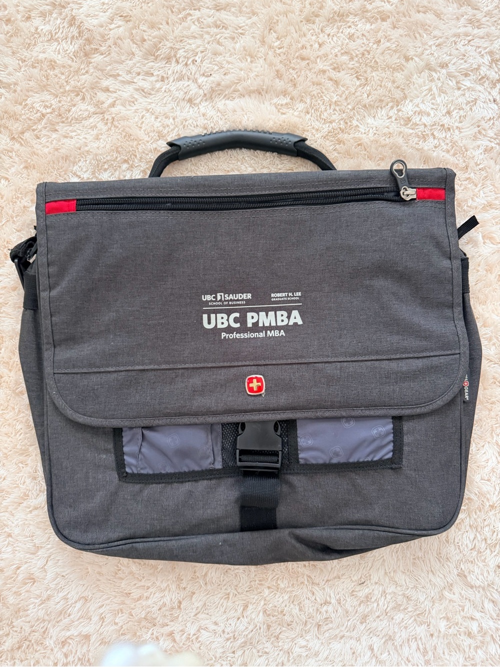 Swiss Gear Grey UBC Professional MBA Briefcase Messenger Bag